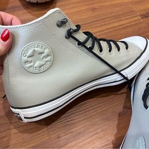 Converse Light Gray High-Tops with Black Accents